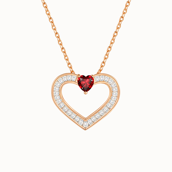 LOUISA SECRET Rose Gold Love Heart Necklace 925 Sterling Silver Pendant  Neckl